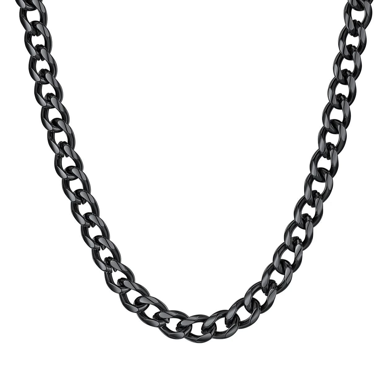 Black Cuban Link Chain for Men 4.8mm