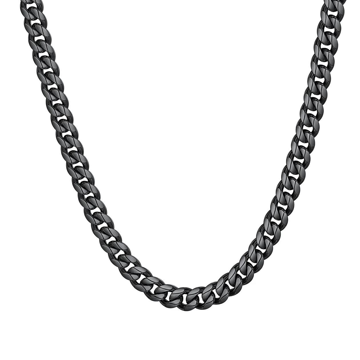 Black Miami Cuban Link Chain for Men 6mm