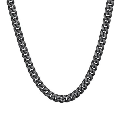 Black Miami Cuban Link Chain for Men 6mm