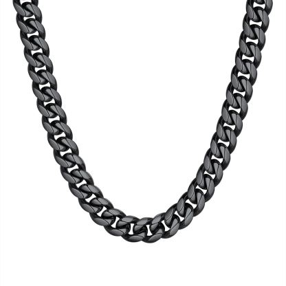 Black Miami Cuban Link Chain for Men 10mm