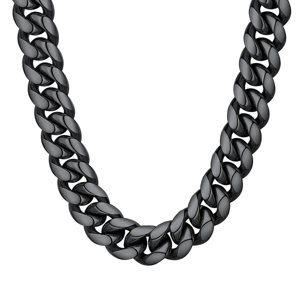 Miami Cuban Link Chain for Men 14mm Black