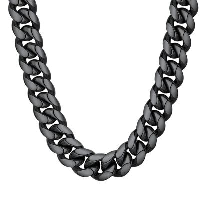 Miami Cuban Link Chain for Men 14mm Black