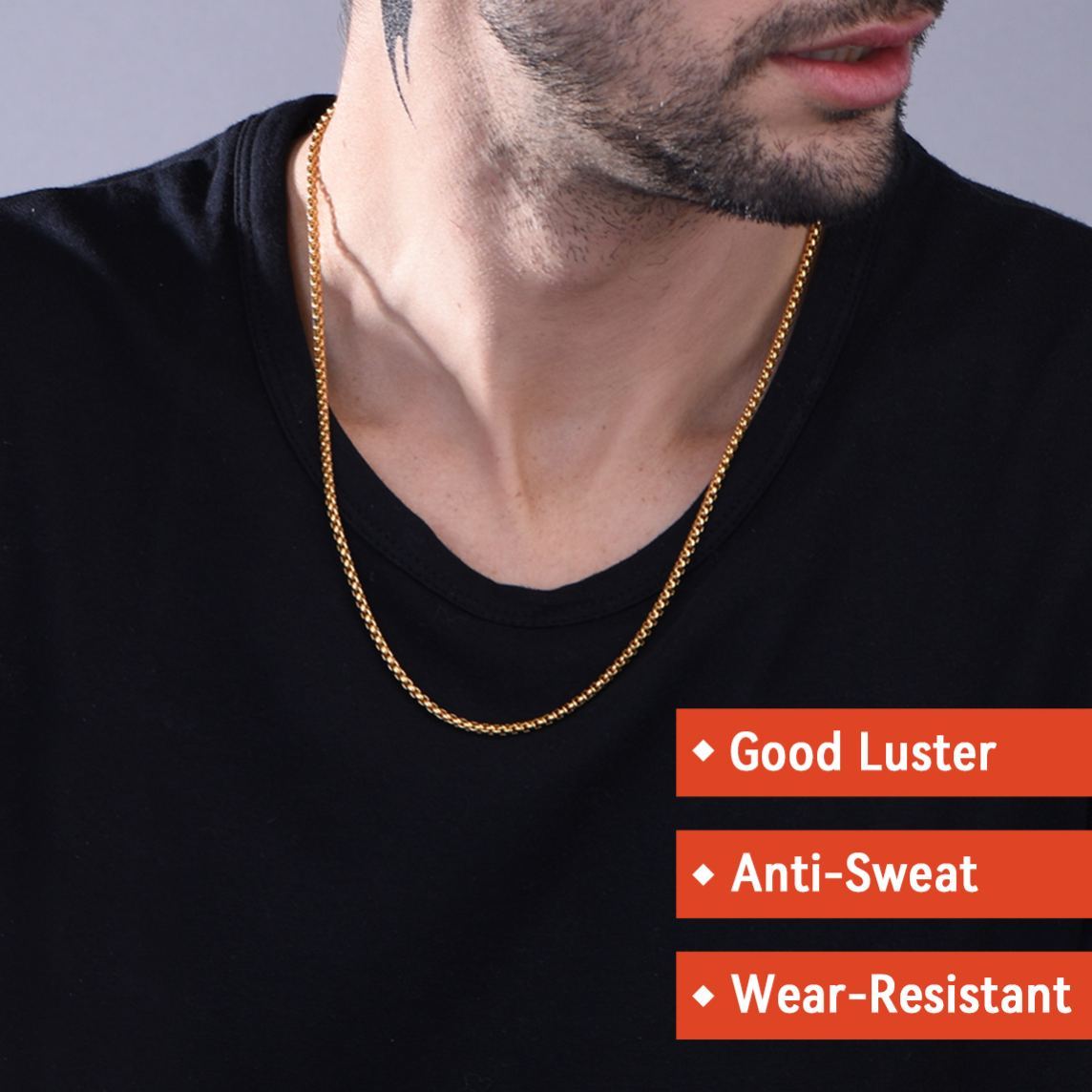 3/6mm Rolo Box Link Chain for Men - Christmas Gift for Him