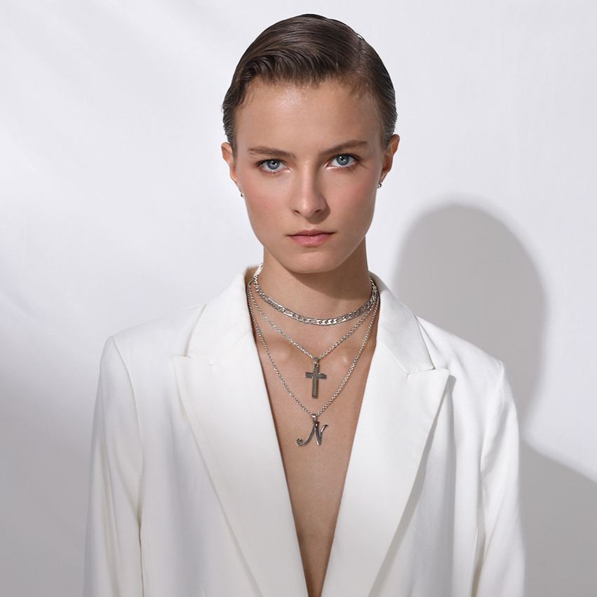 Classic Stainless Steel Cross Necklace for Women 