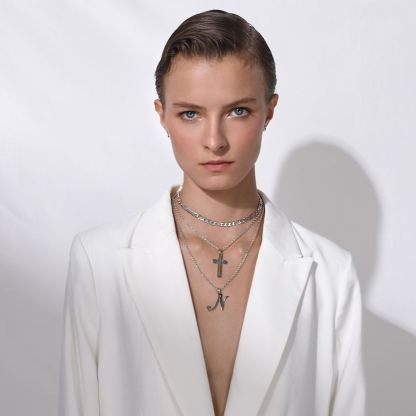 Classic Stainless Steel Cross Necklace for Women 