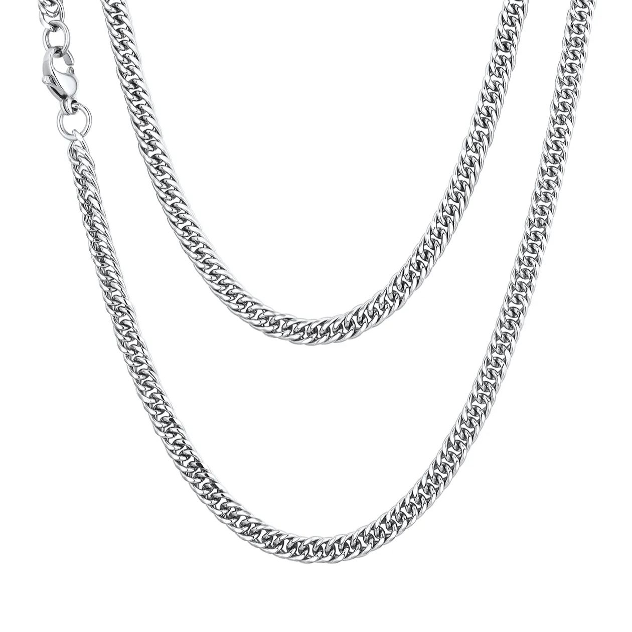 Chunky Wide Curb Cuban Chain 3.5mm Silver