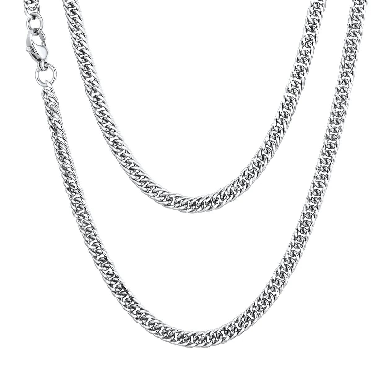 Chunky Wide Curb Cuban Chain 3.5mm Silver