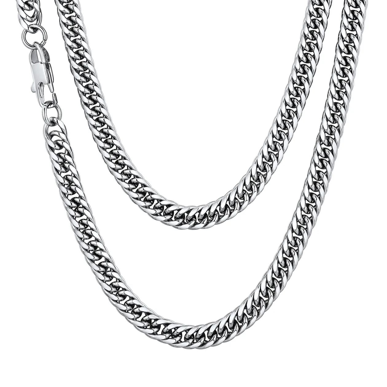Chunky Wide Curb Cuban Chain 6mm Silver