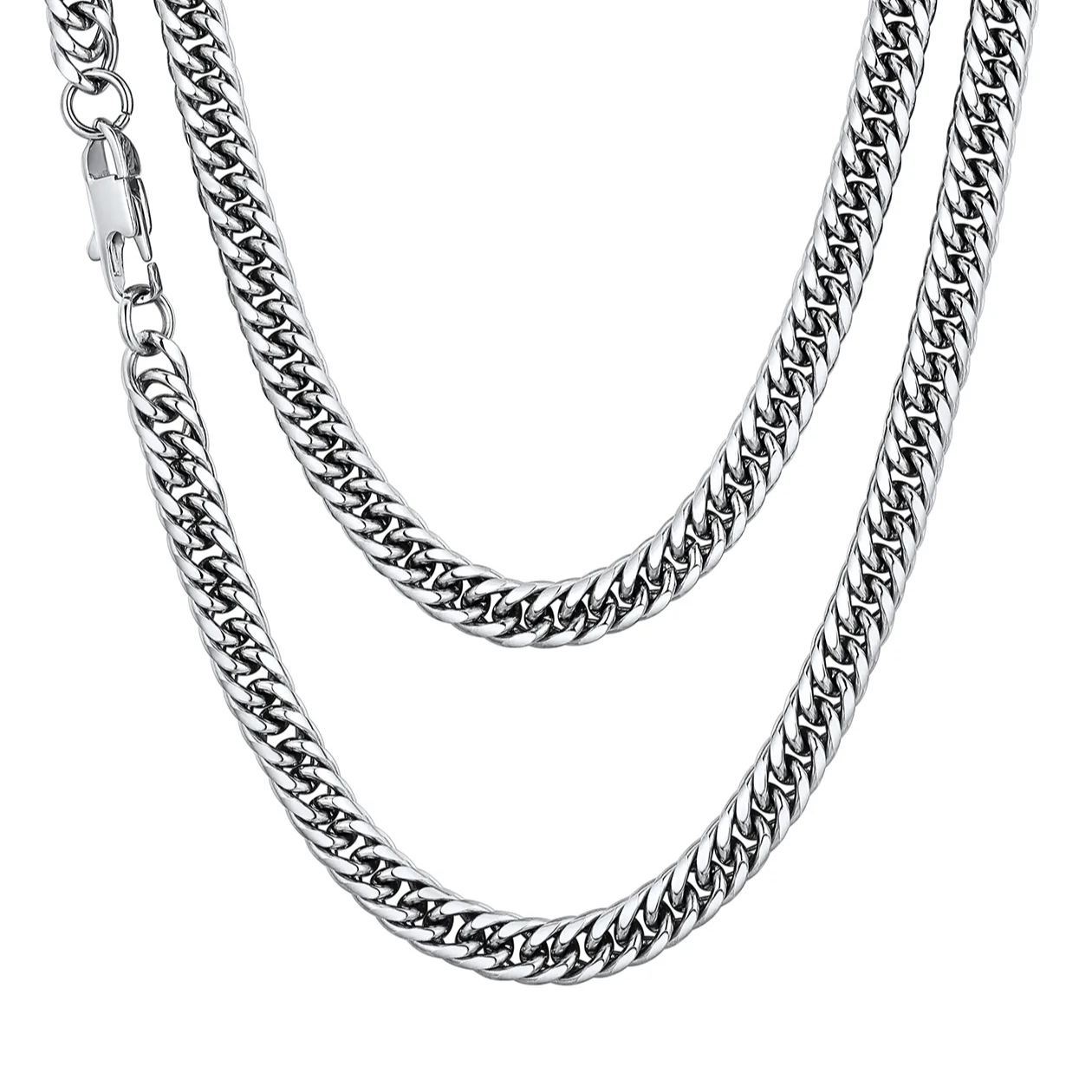 Chunky Wide Curb Cuban Chain 6mm Silver