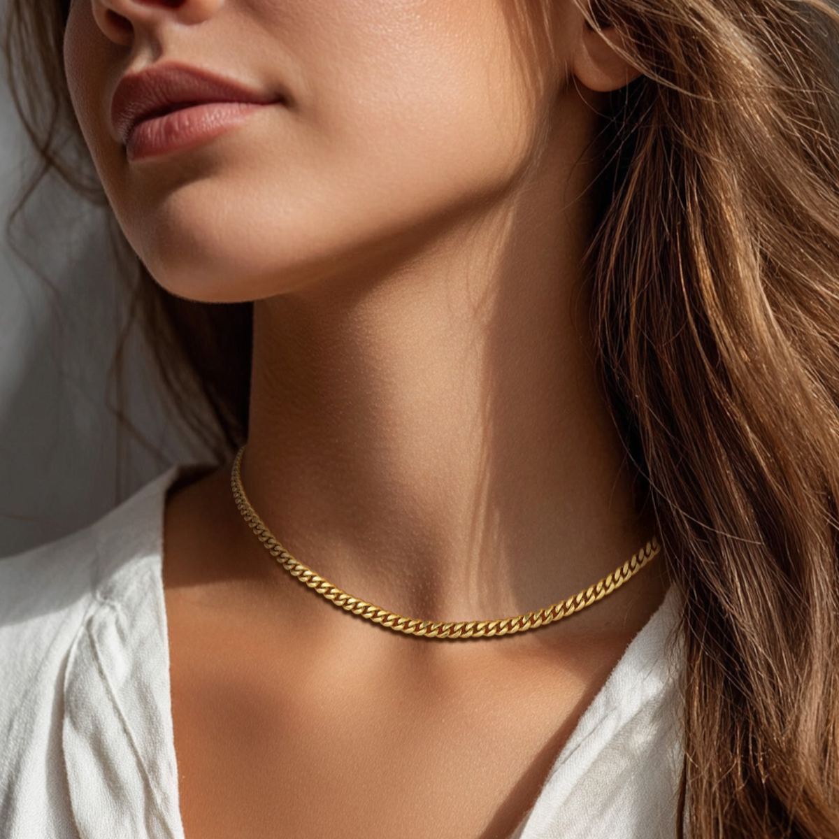 4mm Cuban Link Chain Necklaces Stainless Steel 14/18/20/22/24/26/28/30 inches