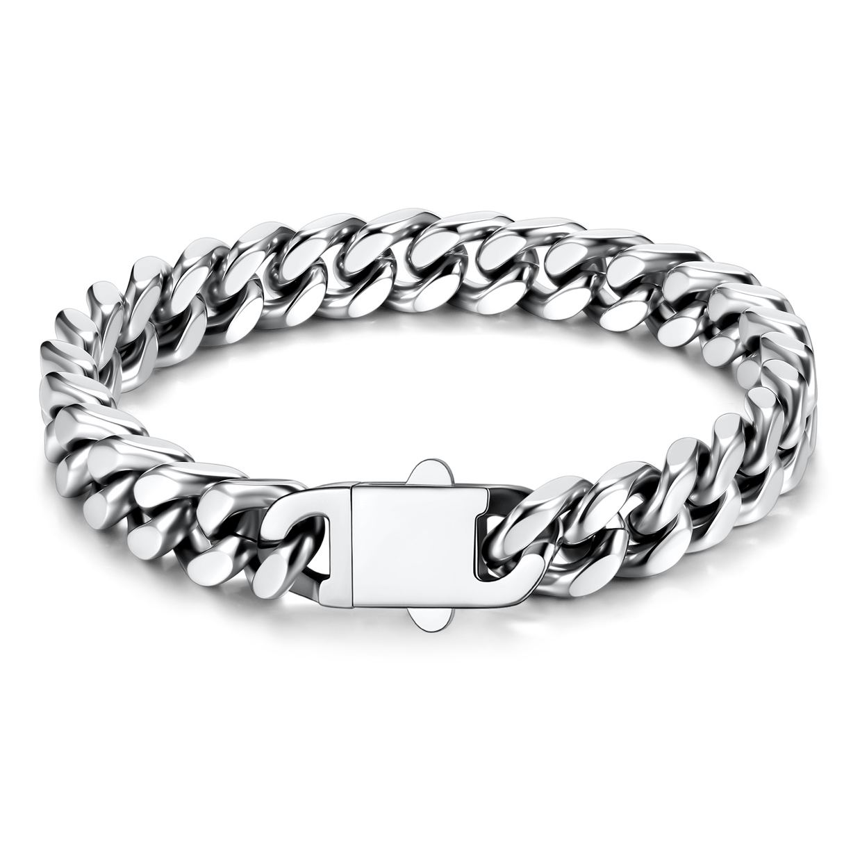 7mm Cuban Chain Bracelet 316L Steel Natural