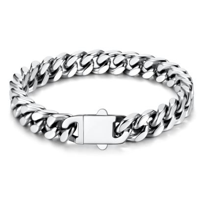 7mm Cuban Chain Bracelet 316L Steel Natural
