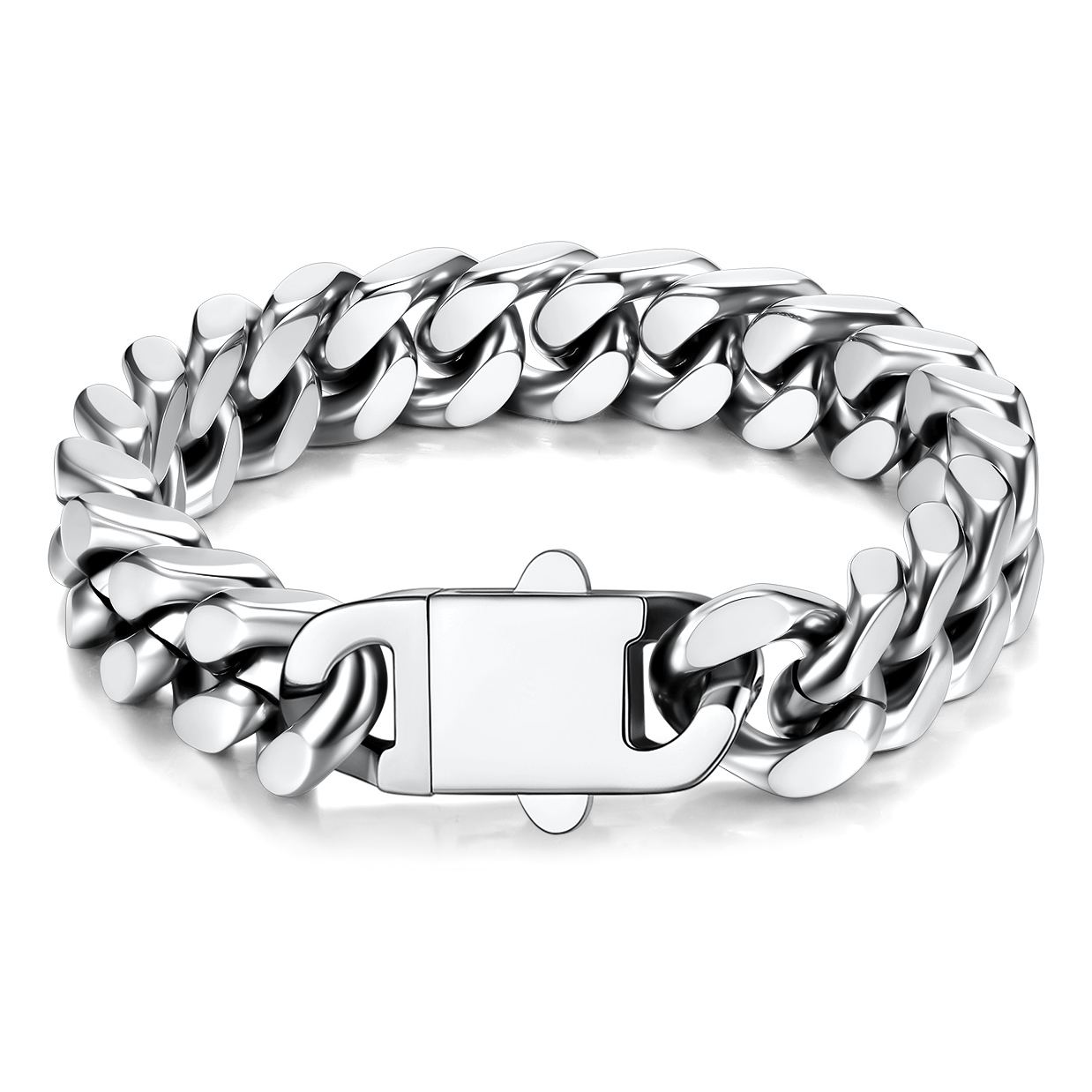 7mm Cuban Chain Bracelet 316L Steel Natural