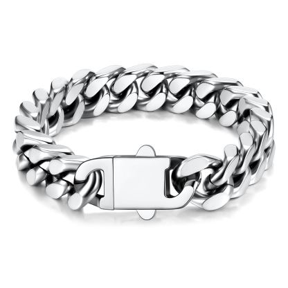 7mm Cuban Chain Bracelet 316L Steel Natural