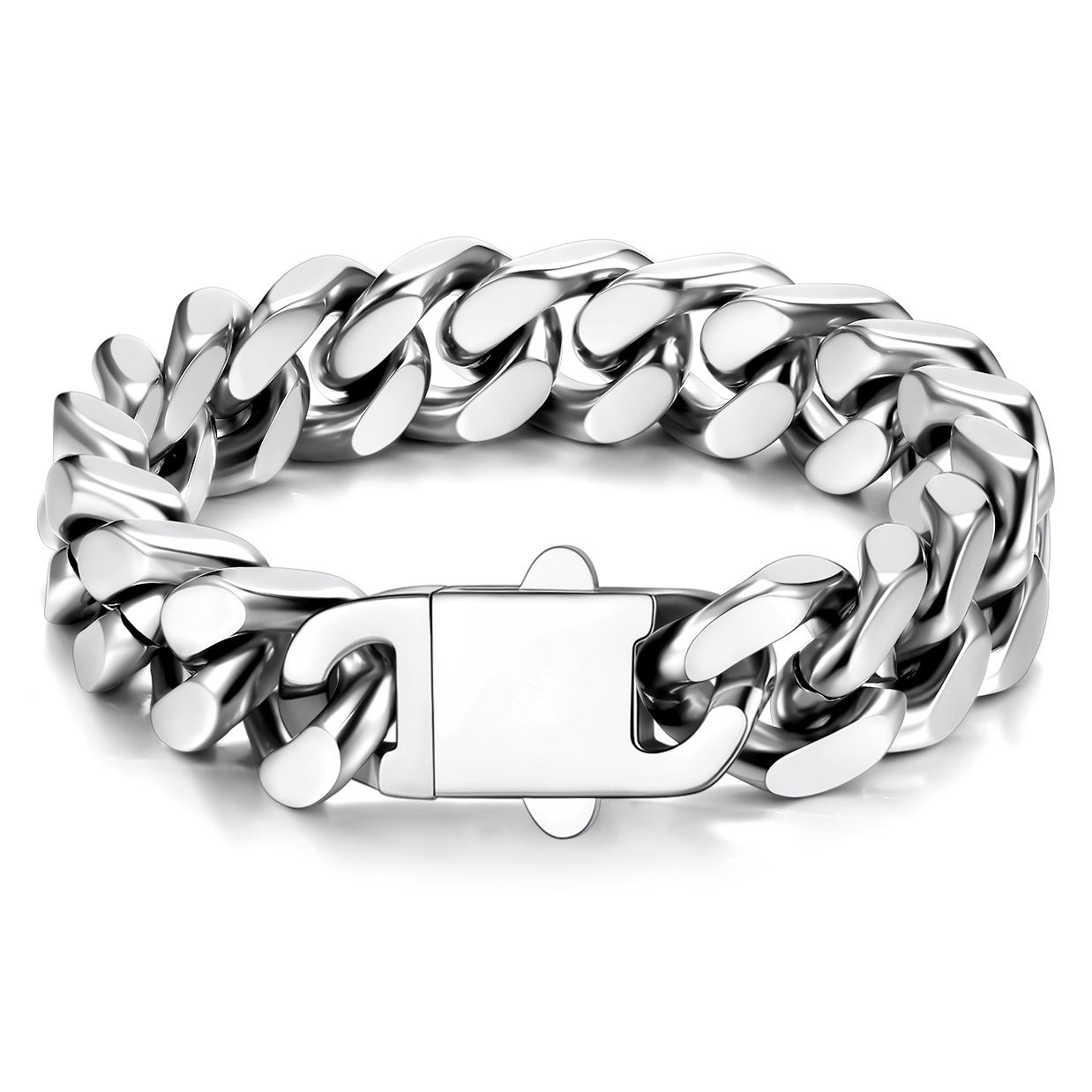 7mm Cuban Chain Bracelet 316L Steel Natural