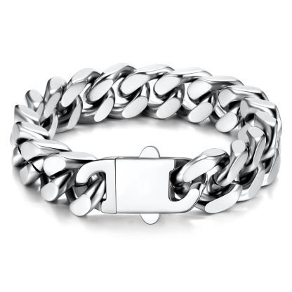 7mm Cuban Chain Bracelet 316L Steel Natural