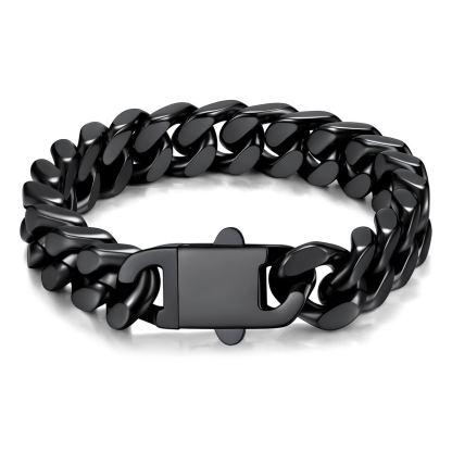 7mm Cuban Chain Bracelet 316L Steel Natural