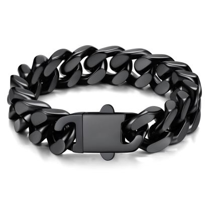 7mm Cuban Chain Bracelet 316L Steel Natural