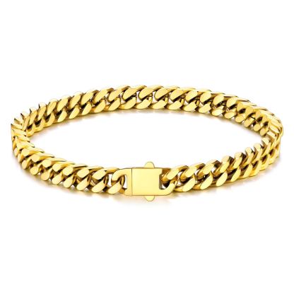 7mm Cuban Chain Bracelet 316L Steel Natural
