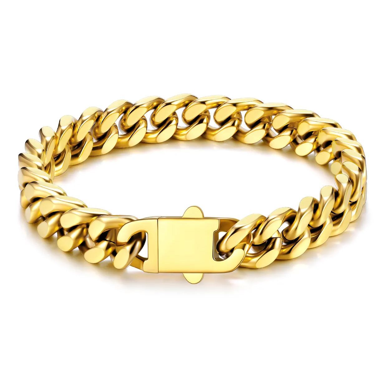 7mm Cuban Chain Bracelet 316L Steel Natural