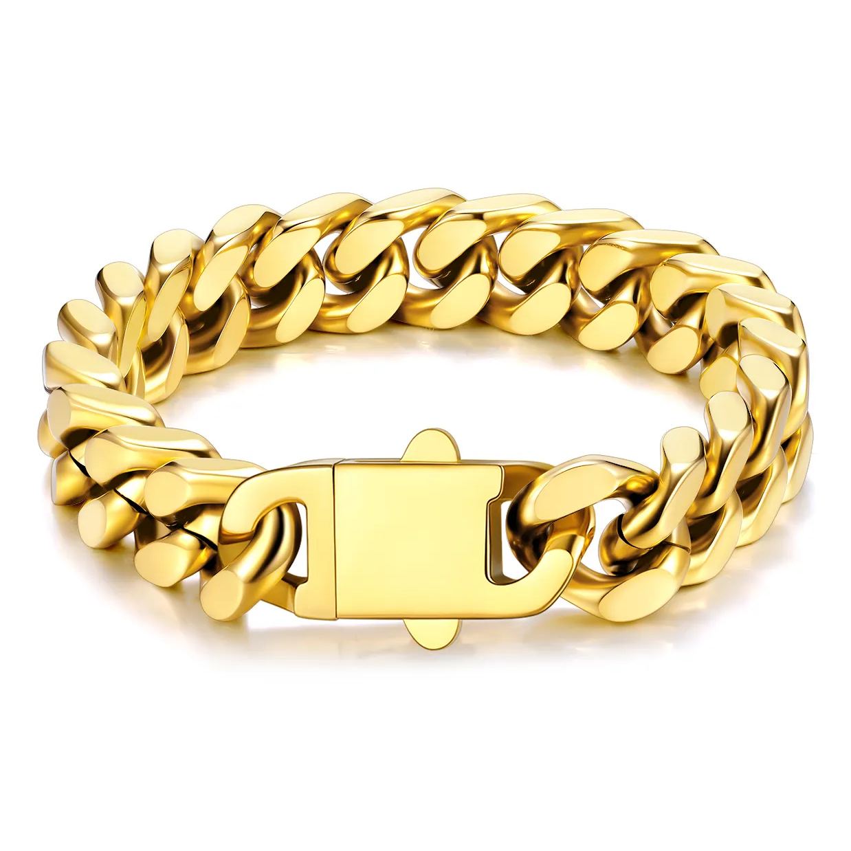 7mm Cuban Chain Bracelet 316L Steel Natural