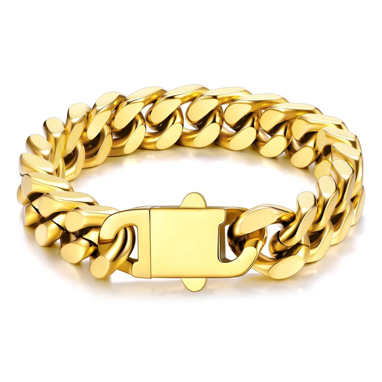 7mm Cuban Chain Bracelet 316L Steel Natural