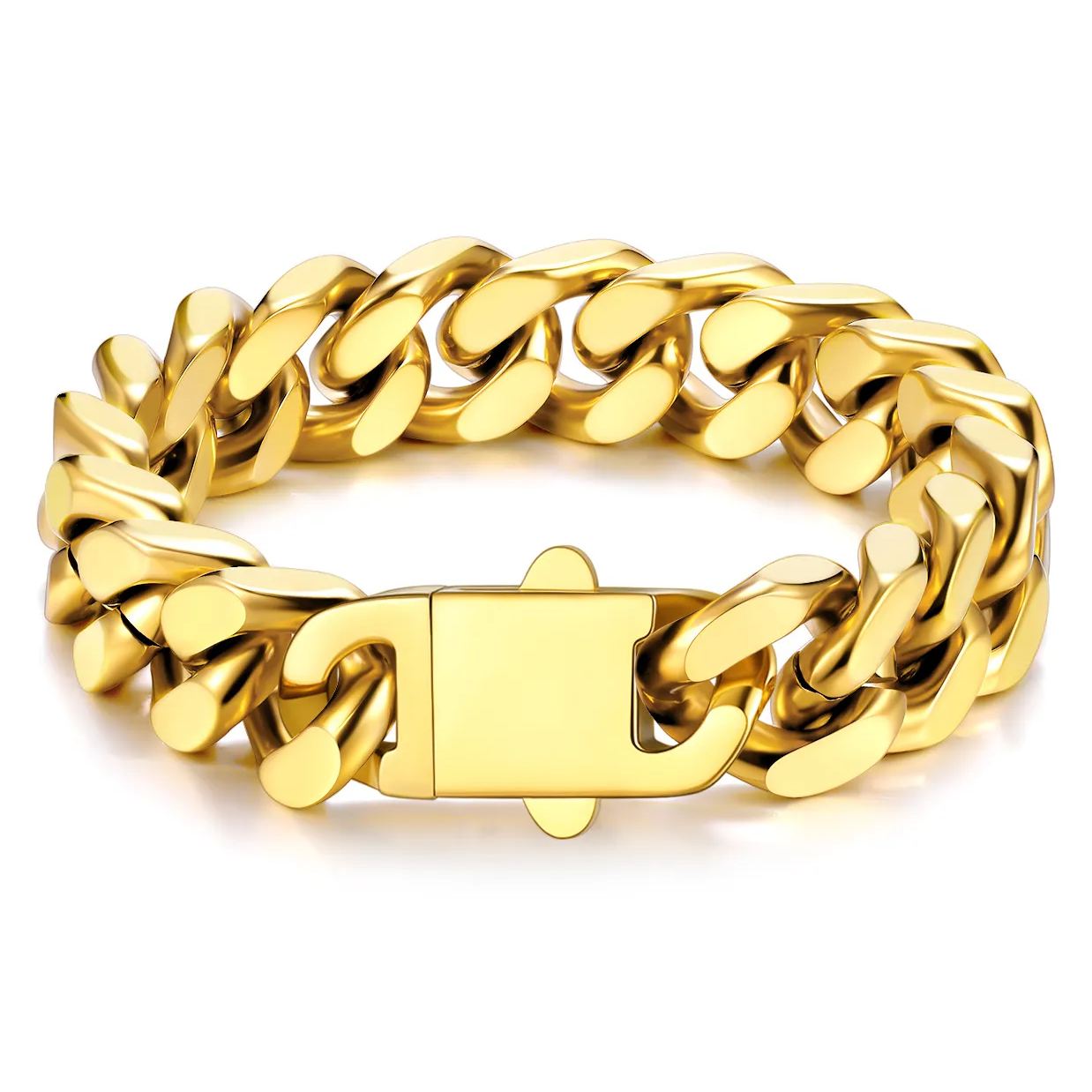 7mm Cuban Chain Bracelet 316L Steel Natural