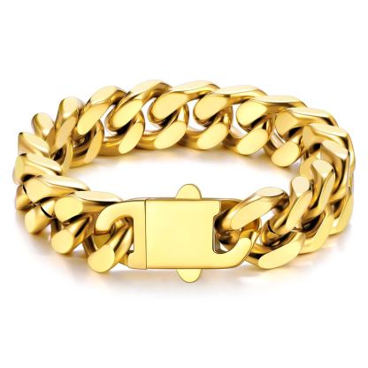 7mm Cuban Chain Bracelet 316L Steel Natural