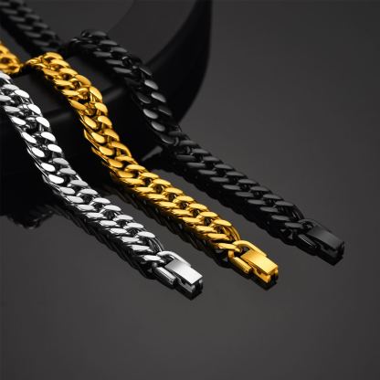 Curb Chain Bracelet 316L Steel 12mm Gift for Husband Dad