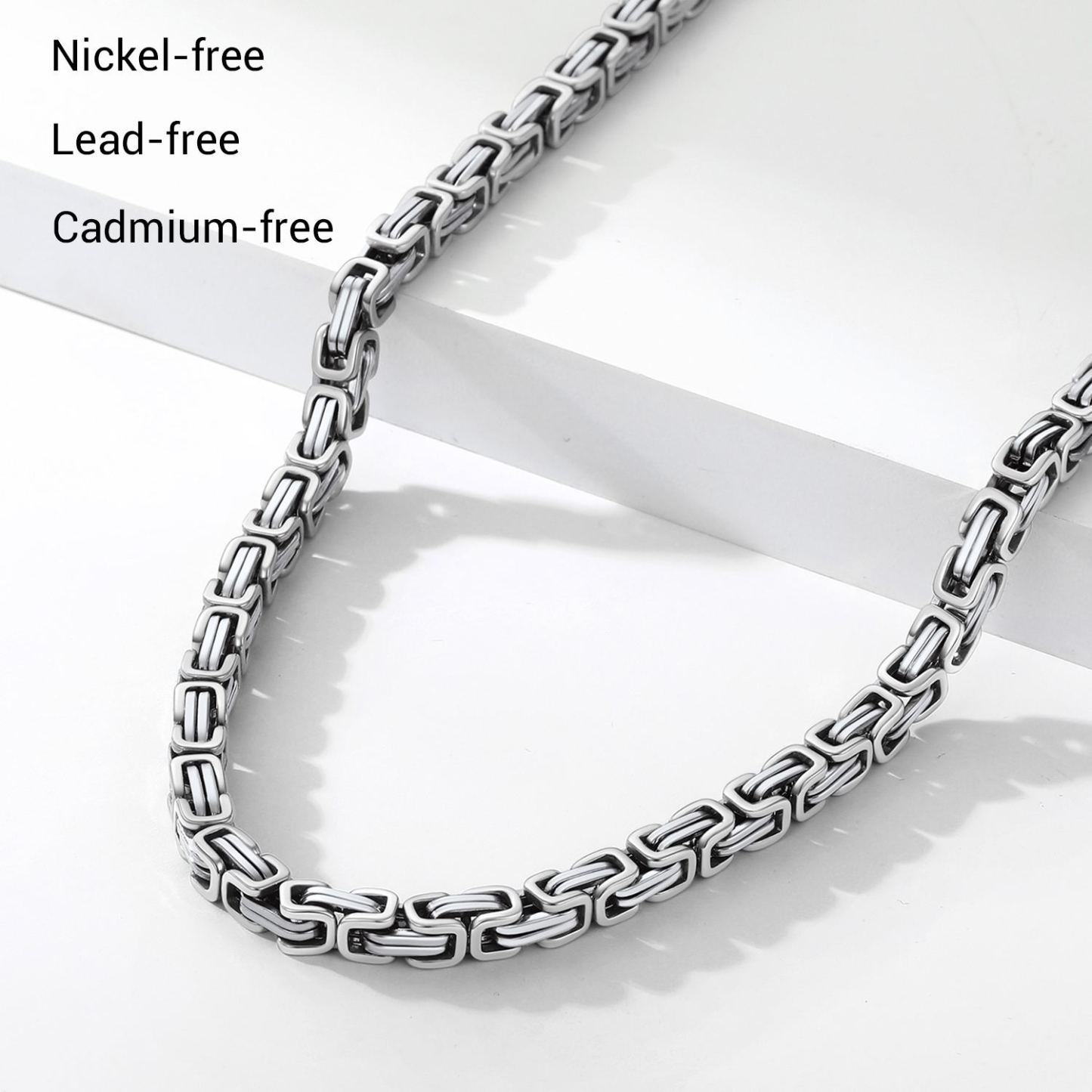 Men's 6mm Byzantine Stainless Steel Necklace