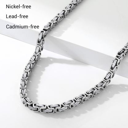 Men's 6mm Byzantine Stainless Steel Necklace
