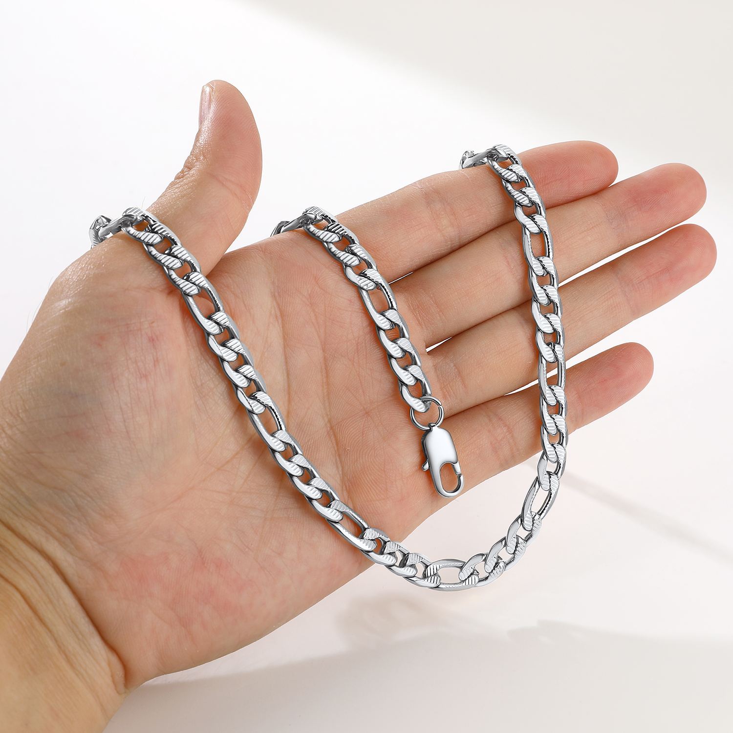 24" Figaro Chain Necklace For Men