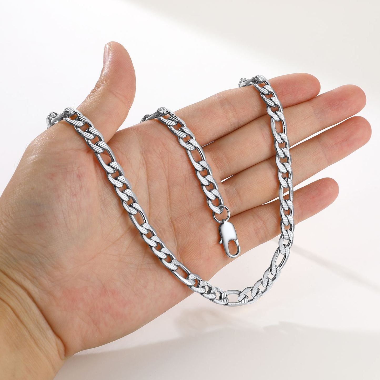 24" Figaro Chain Necklace For Men