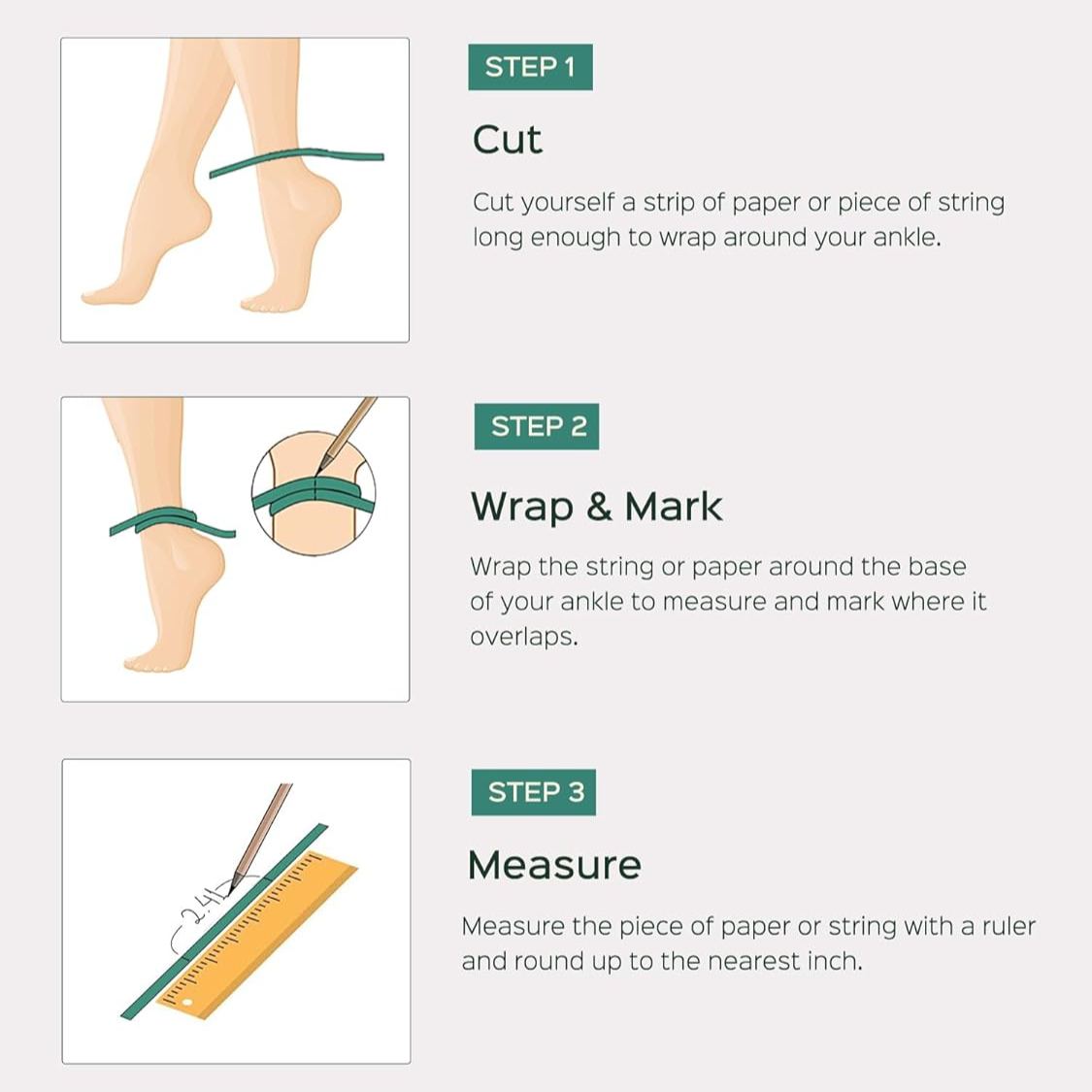 How to measure Heart Link Chain Anklets size at home