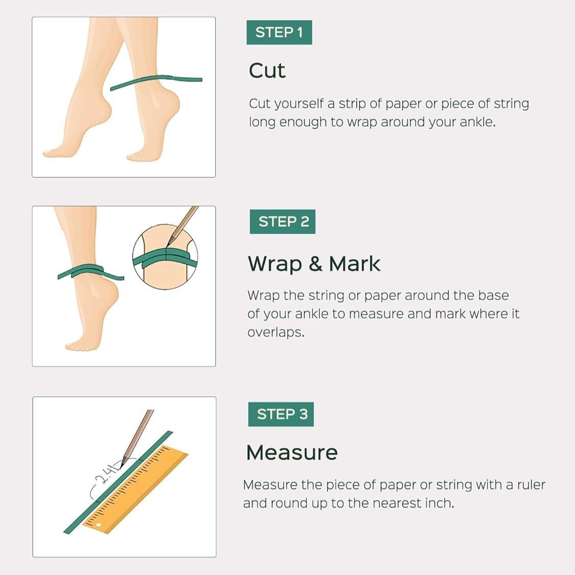 How to measure Round Bead Chain Anklets size at home