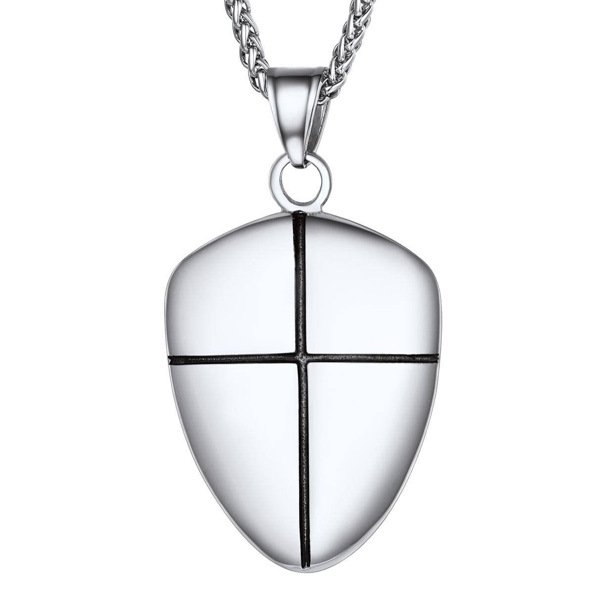 Shield of Faith Pendant Inspirational Necklace in Stainless