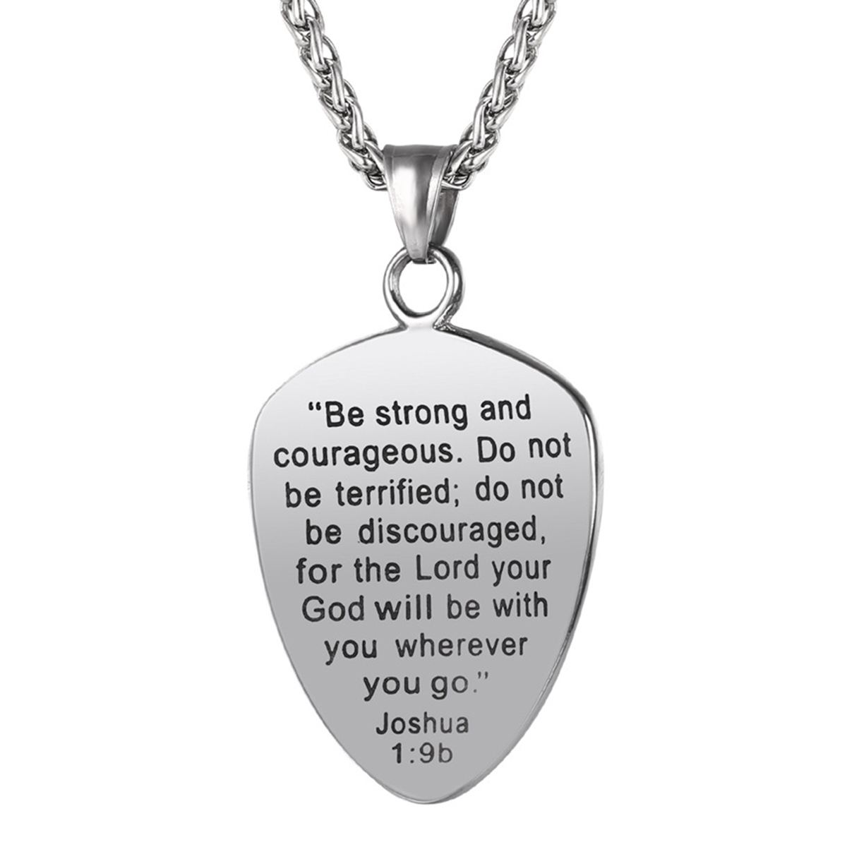 Shield of Faith Pendant Inspirational Necklace in Stainless