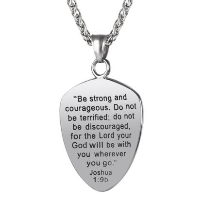 Shield of Faith Pendant Inspirational Necklace in Stainless