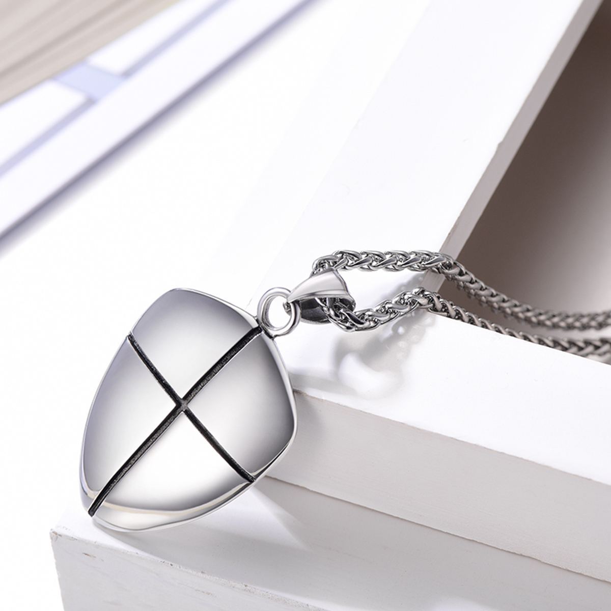 Shield of Faith Pendant Inspirational Necklace in Stainless