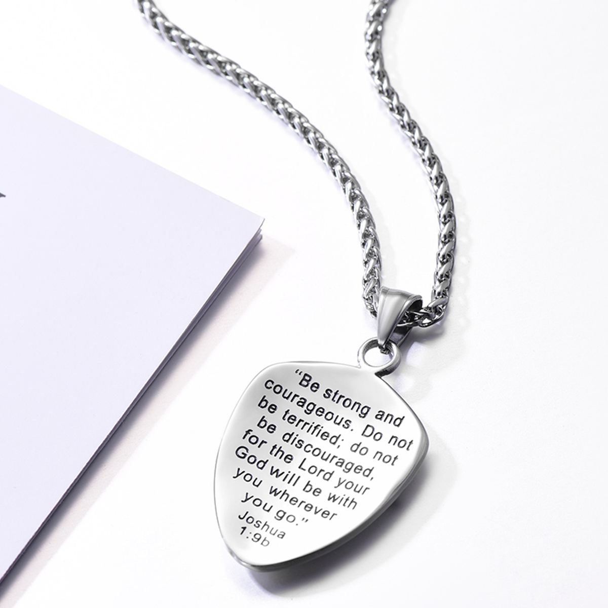 Shield of Faith Pendant Inspirational Necklace in Stainless