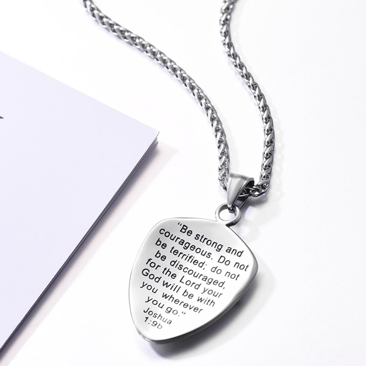 Shield of Faith Pendant Inspirational Necklace in Stainless