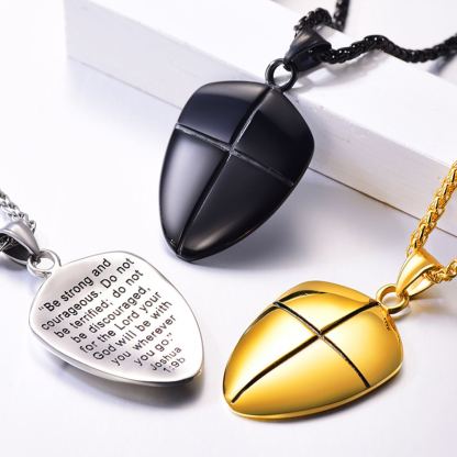 Shield of Faith Pendant Inspirational Necklace in Stainless
