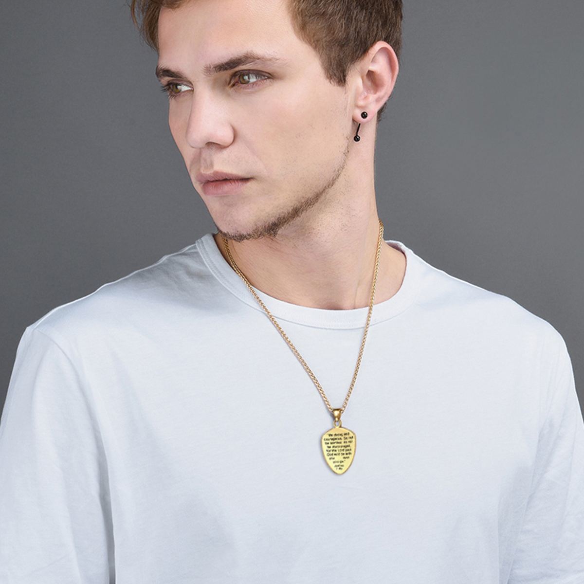 Shield of Faith Pendant Inspirational Necklace in Stainless