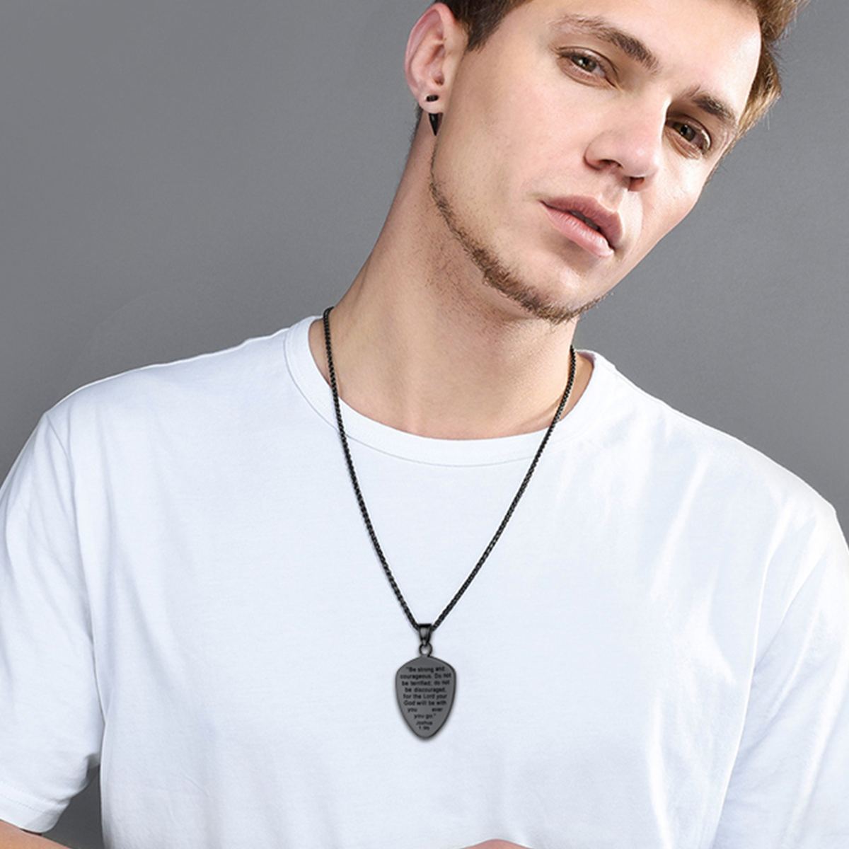 Shield of Faith Pendant Inspirational Necklace in Stainless