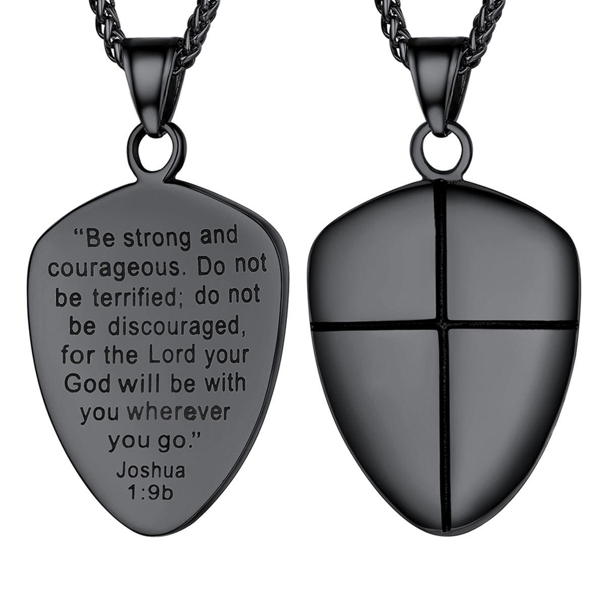 Shield of Faith Pendant Inspirational Necklace in Stainless
