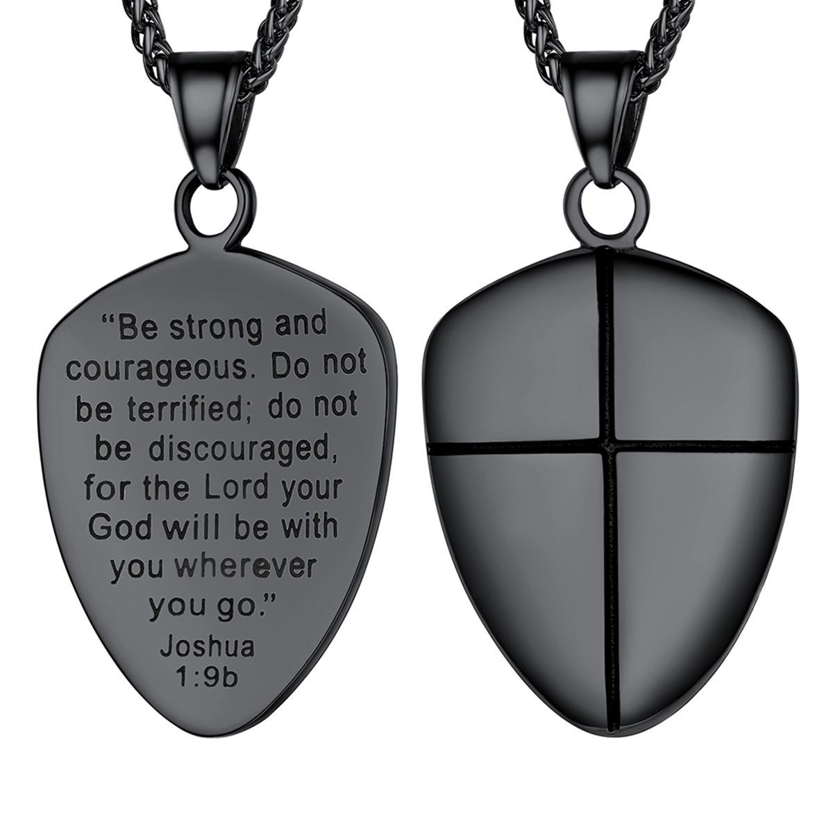 Shield of Faith Pendant Inspirational Necklace in Stainless