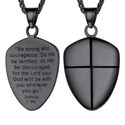 Shield of Faith Pendant Inspirational Necklace in Stainless