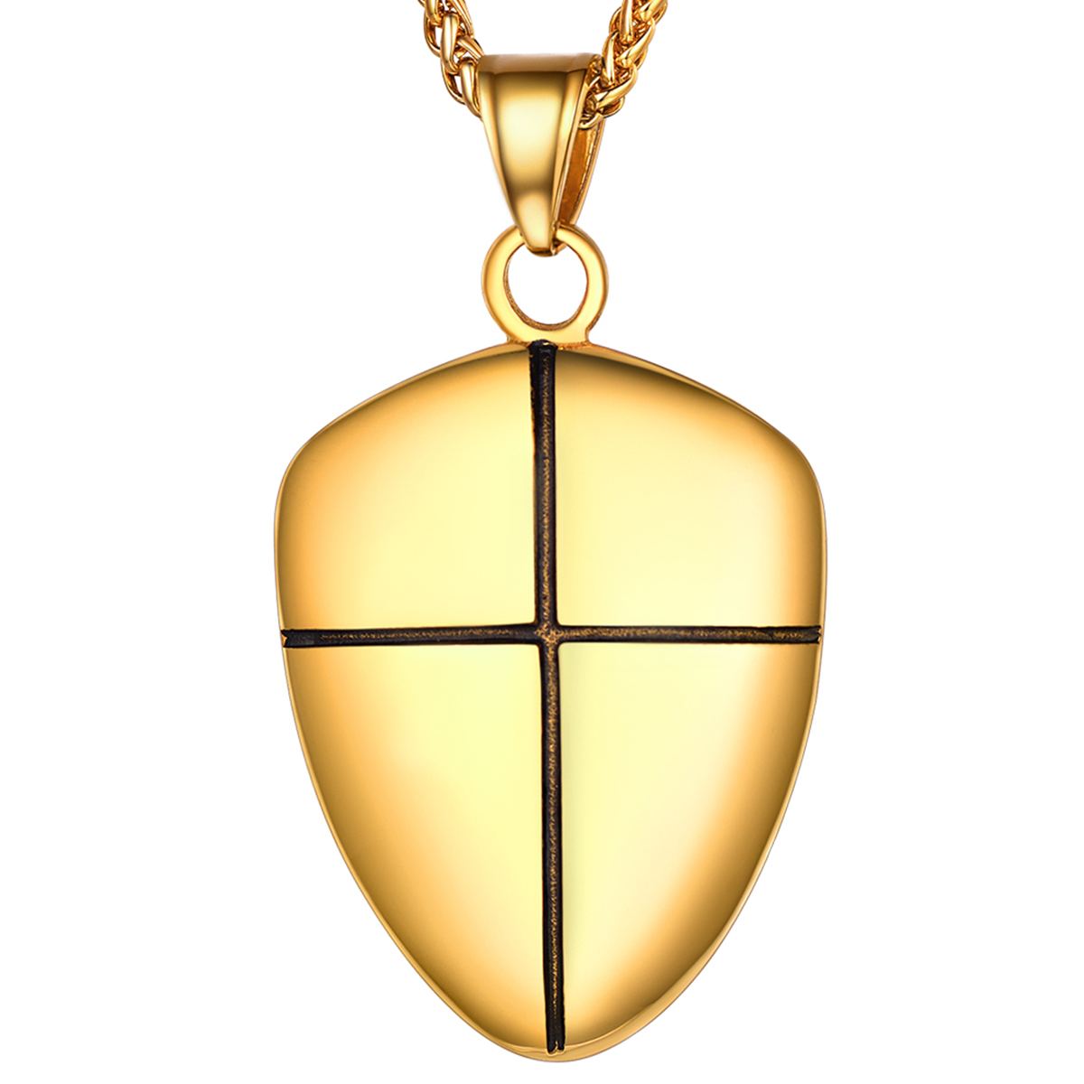 Shield of Faith Pendant Inspirational Necklace in Stainless