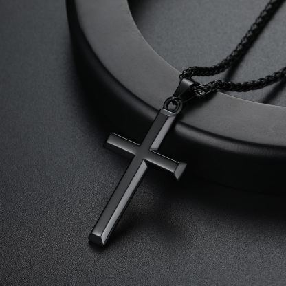 Stainless Steel Cross Pendant Necklace for Men Women