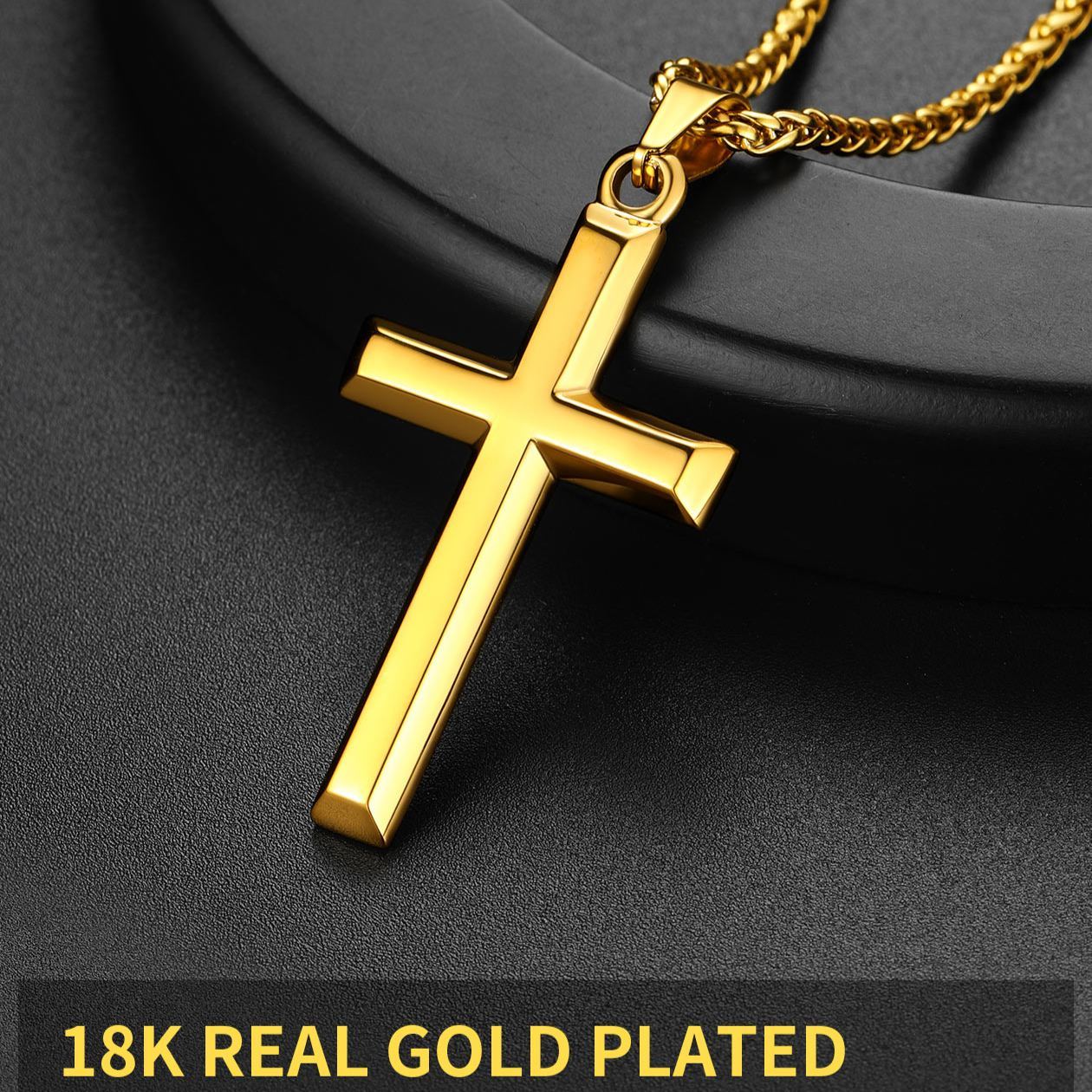 Religious cross necklace for men